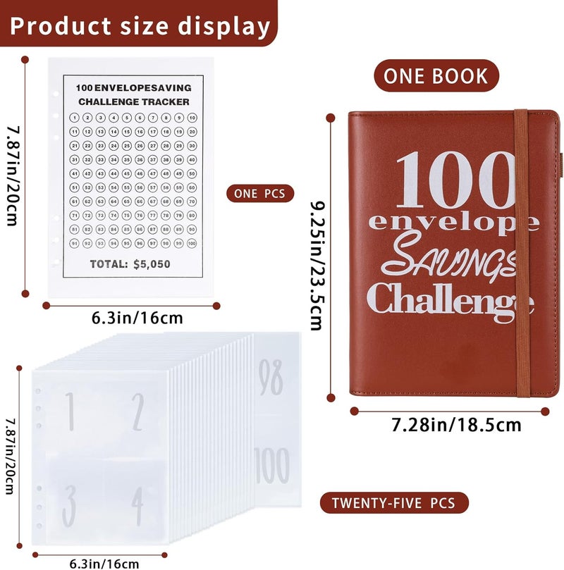 NICOOTH 100 Envelopes Money Saving Binder A5 Savings Challenge Book Easy and Fun Way to Save $5050 - Image 2
